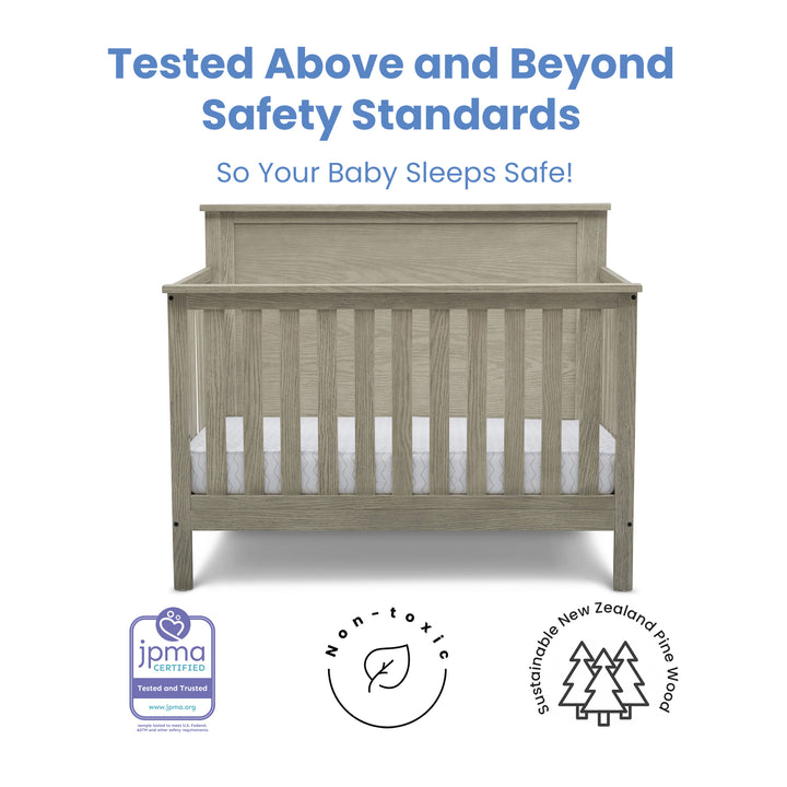 Delta Children Middleton Convertible Baby Crib W101150-1340 Textured Limestone at Zubaidas Online Pakistan