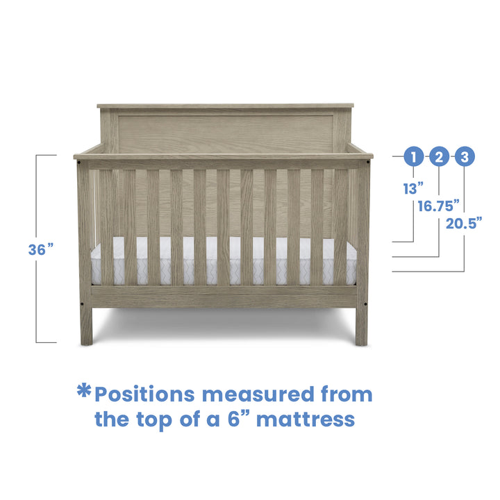 Delta Children Middleton Convertible Baby Crib W101150-1340 Textured Limestone at Zubaidas Number 1 Online Baby Store in Pakistan