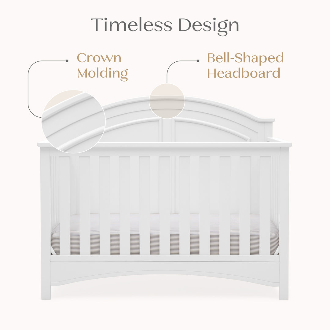 Delta Children Perry Convertible Crib W120650-130 Bianca White at Zubaidas Best Online Baby Store in Pakistan