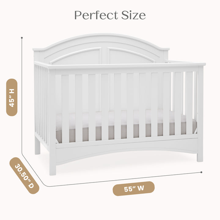 Delta Children Perry Convertible Crib W120650-130 Bianca White at Zubaidas Best Baby Shop in Pakistan