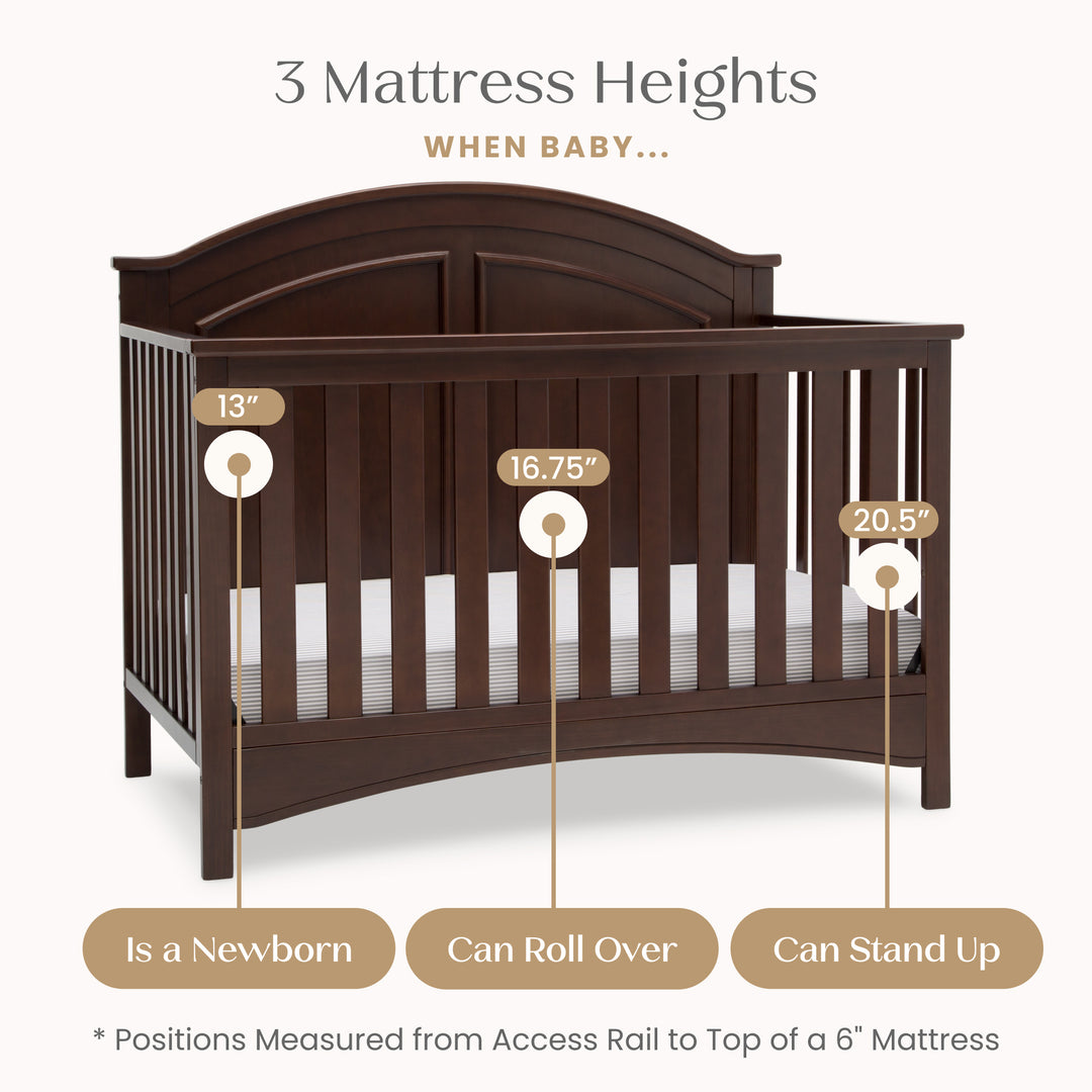 Delta Children Perry Convertible Crib W120650-1324 Walnut Espresso at Zubaidas No 1 Baby Store in Pakistan