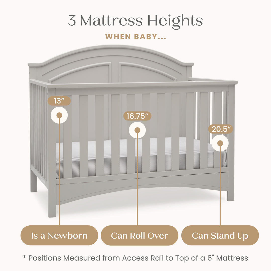 Delta Children Perry Convertible Crib W120650-1351 Moonstruck Grey at Zubaidas Best Baby Shop in Pakistan