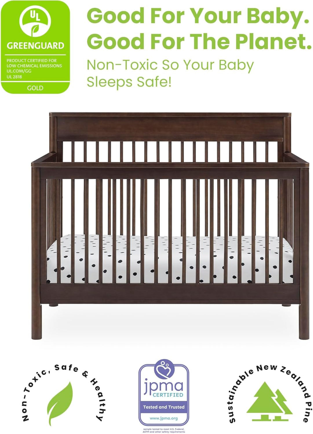 Delta Children Remy Convertible Crib W131150-1324 Walnut Espresso at Zubaidas Official Pakistan
