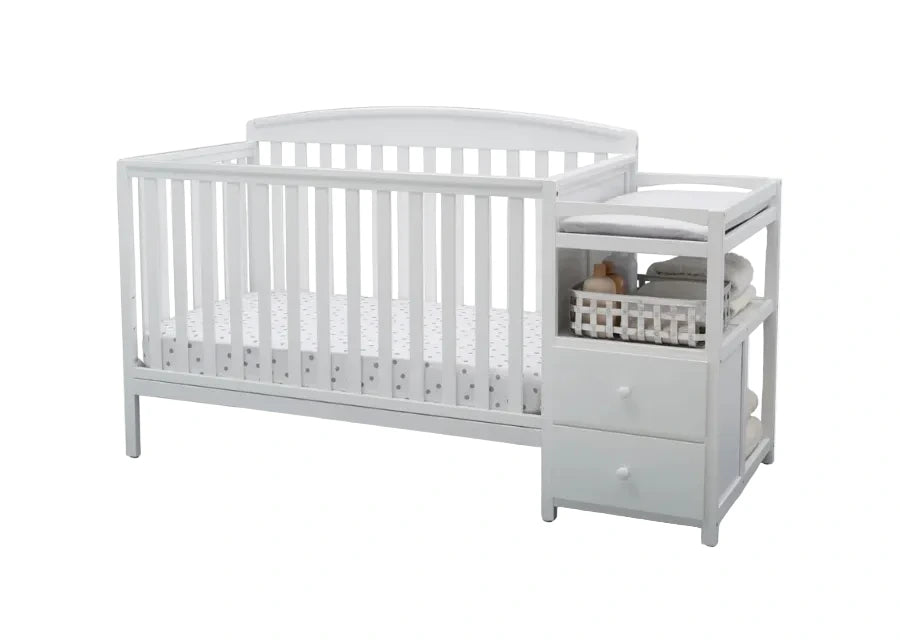 Delta Children Royal Convertible Crib and Changer 74804-100 White at Zubaidas