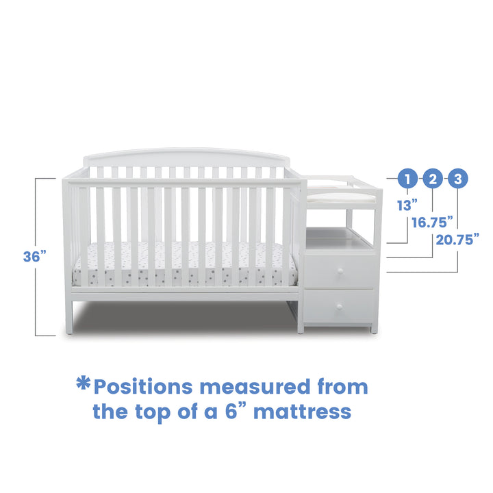 Delta Children Royal Convertible Crib and Changer 74804-100 White at Zubaidas Best Online Baby Store in Pakistan