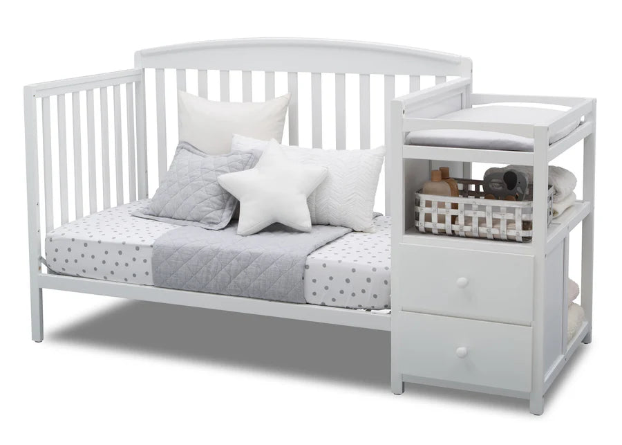 Delta Children Royal Convertible Crib and Changer 74804-100 White at Zubaidas Best Baby Store in Pakistan