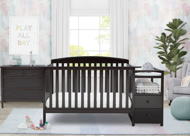 Delta Children Royal Convertible Crib and Changer 74804-207 Dark Chocolate at Zubaidas Official Pakistan