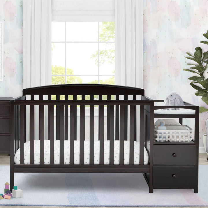Delta Children Royal Convertible Crib and Changer 74804-207 Dark Chocolate at Zubaidas Online Pakistan