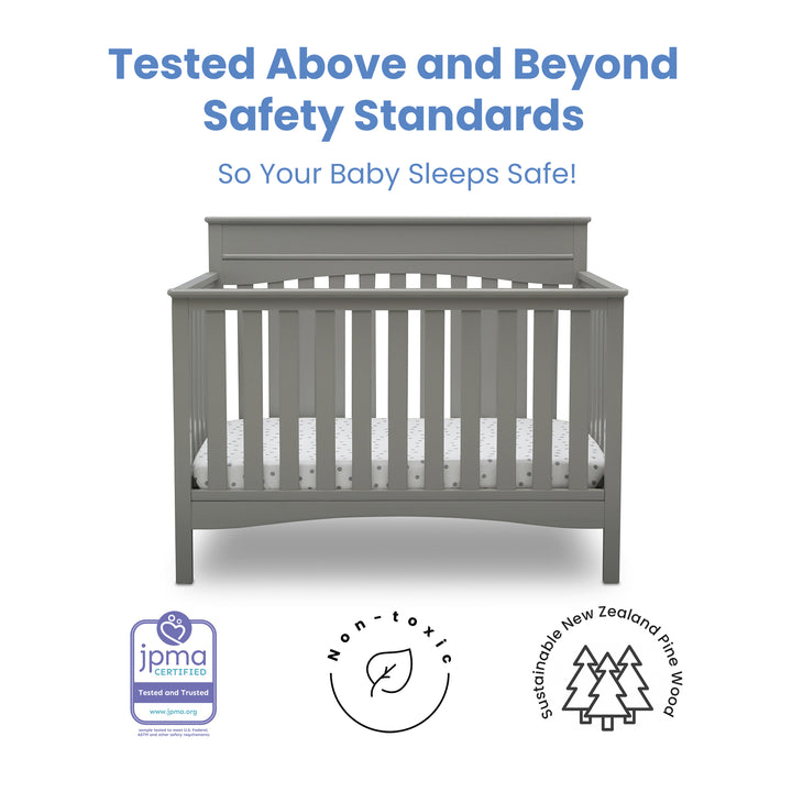 Delta Children Skylar Convertible Crib 558150-026 Grey at Zubaidas Best Online Baby Store in Pakistan