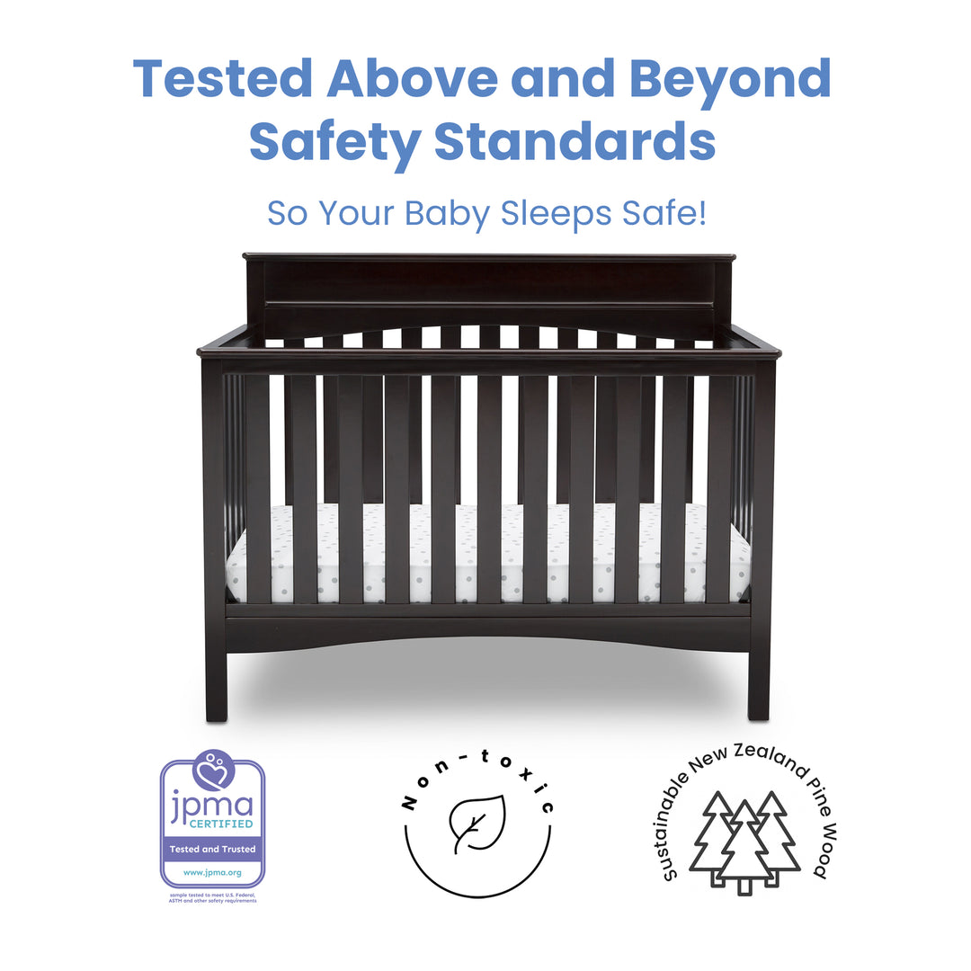 Delta Children Skylar Convertible Crib 558150-207 Dark Chocolate at Zubaidas Best Online Baby Store in Pakistan
