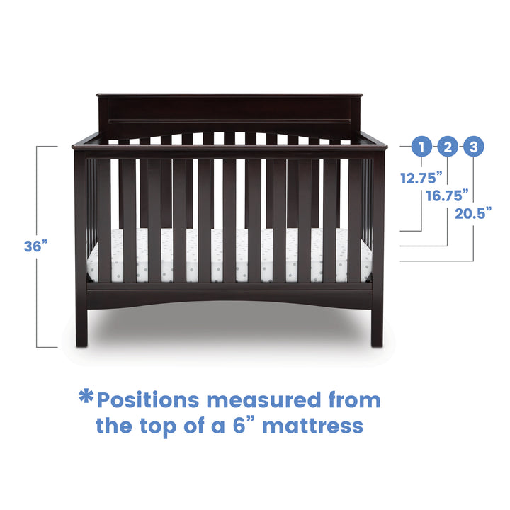 Delta Children Skylar Convertible Crib 558150-207 Dark Chocolate at Zubaidas Best Baby Shop in Pakistan