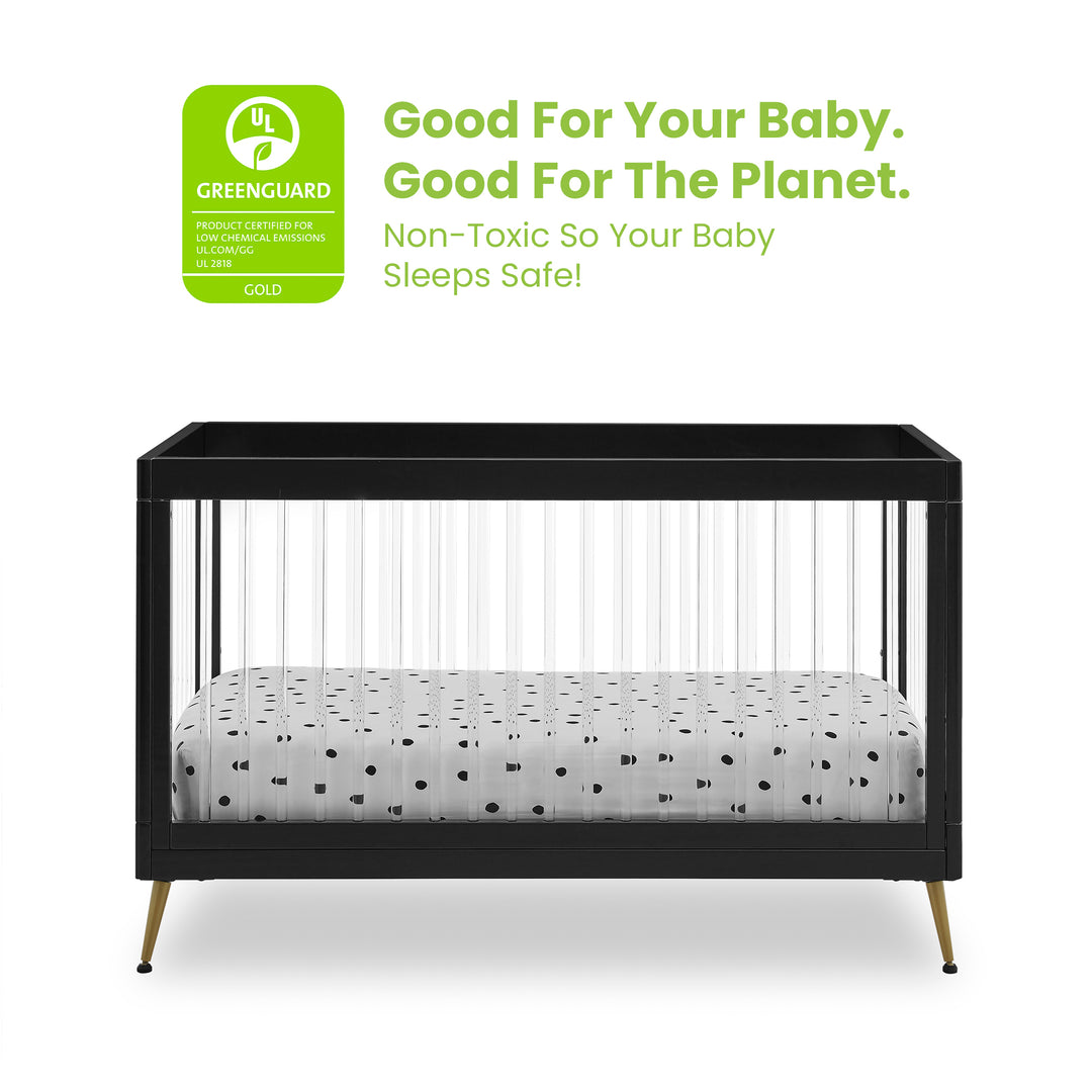 Delta Children Sloane Acrylic Convertible Crib W133130-1413 Black at Zubaidas