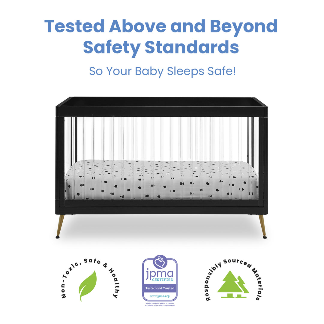 Delta Children Sloane Acrylic Convertible Crib W133130-1413 Black at Zubaidas Pakistan