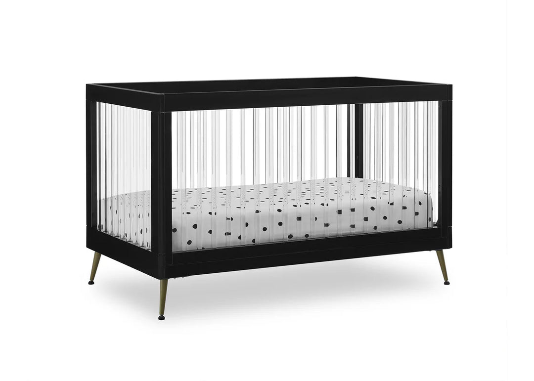 Delta Children Sloane Acrylic Convertible Crib W133130-1500 Ebony with Melted Bronze at Zubaidas