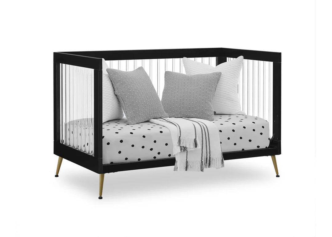 Delta Children Sloane Acrylic Convertible Crib W133130-1500 Ebony with Melted Bronze at Zubaidas No 1 Baby Shop in Pakistan