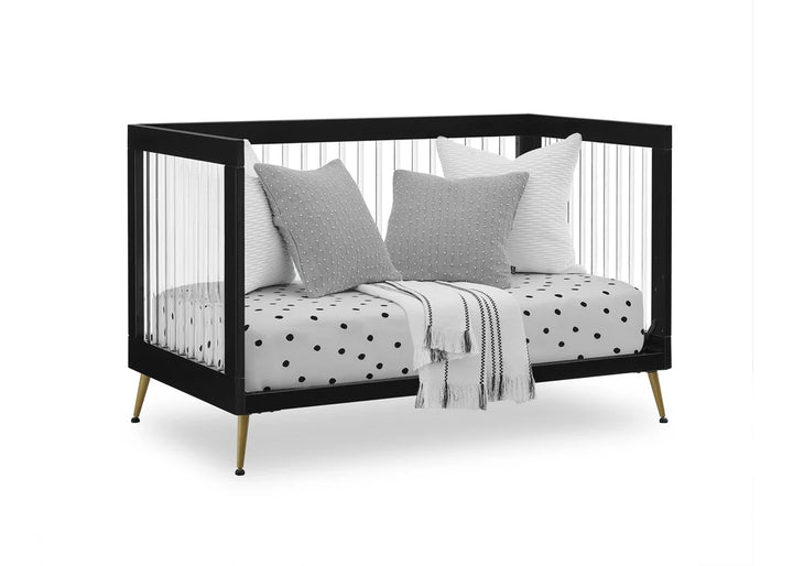 Delta Children Sloane Acrylic Convertible Crib W133130-1500 Ebony with Melted Bronze at Zubaidas No 1 Baby Shop in Pakistan