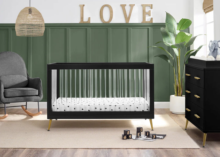 Delta Children Sloane Acrylic Convertible Crib W133130-1500 Ebony with Melted Bronze at Zubaidas Pakistan