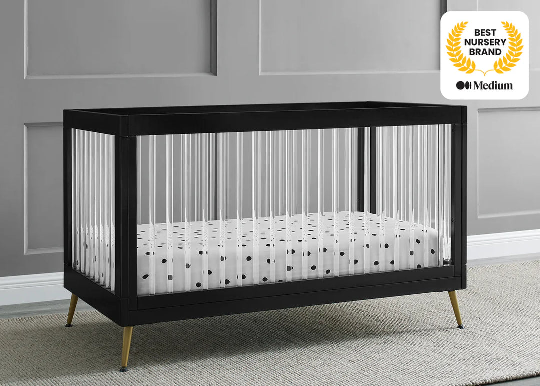 Delta Children Sloane Acrylic Convertible Crib W133130-1500 Ebony with Melted Bronze at Zubaidas Official Pakistan