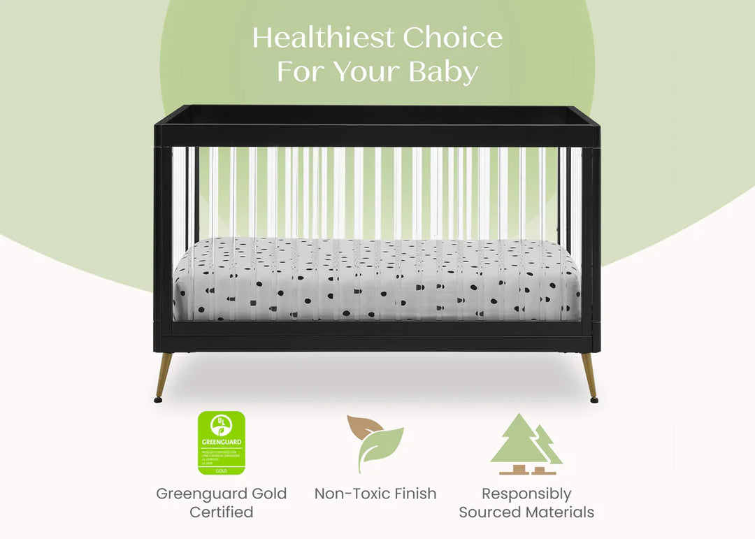 Delta Children Sloane Acrylic Convertible Crib W133130-1500 Ebony with Melted Bronze at Zubaidas Online Pakistan