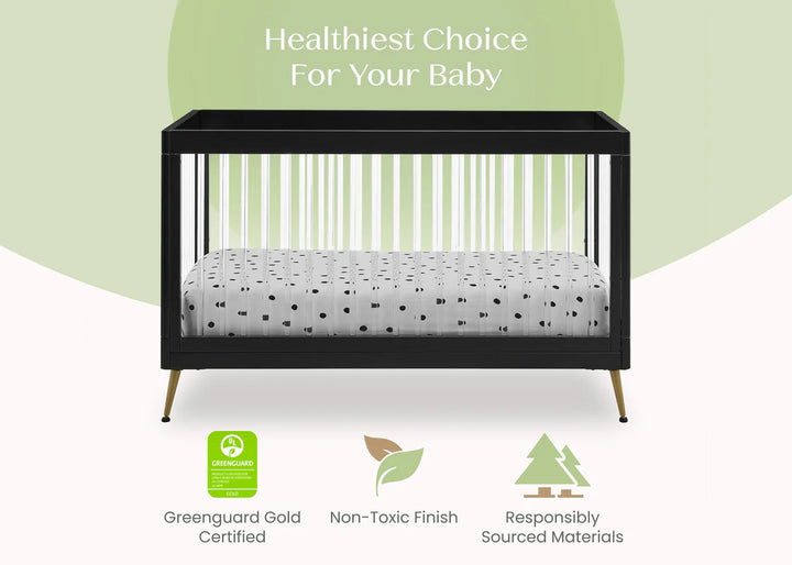 Delta Children Sloane Acrylic Convertible Crib W133130-1500 Ebony with Melted Bronze at Zubaidas Online Pakistan