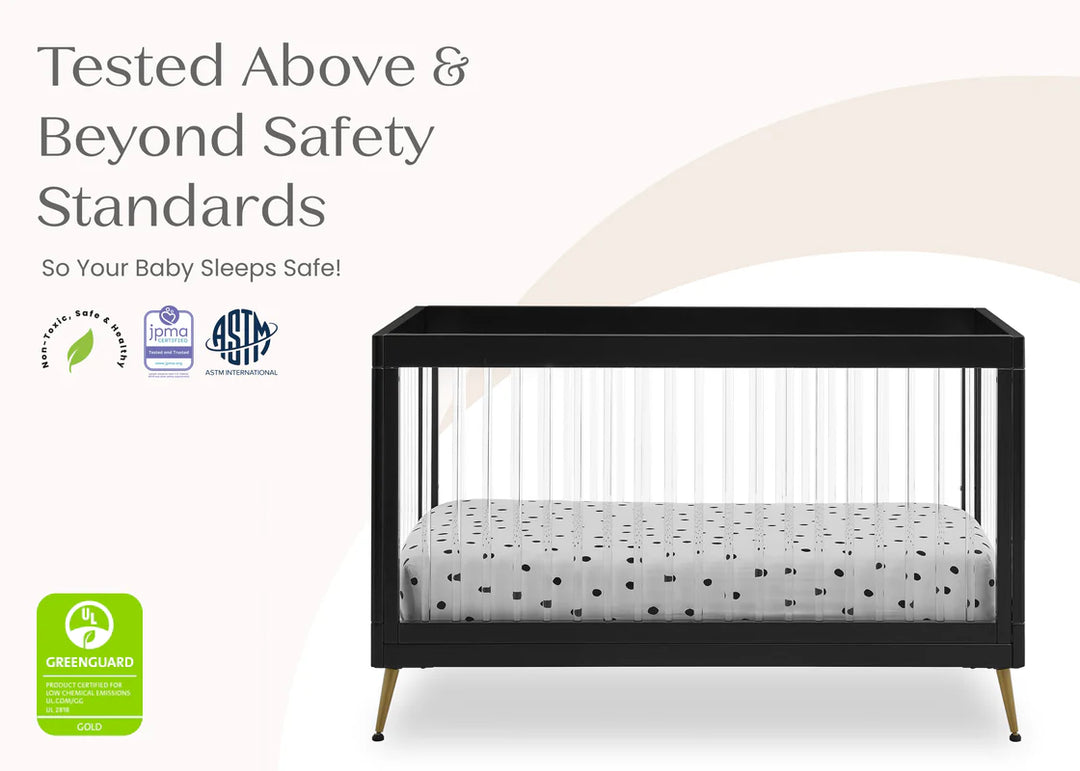 Delta Children Sloane Acrylic Convertible Crib W133130-1500 Ebony with Melted Bronze at Zubaidas Best Online Baby Store in Pakistan