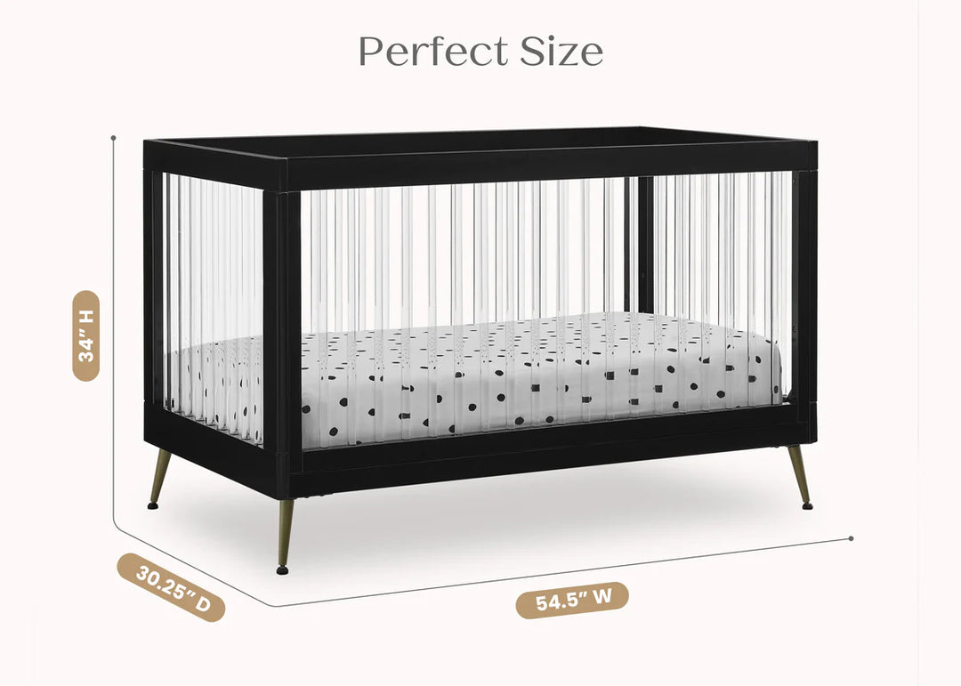 Delta Children Sloane Acrylic Convertible Crib W133130-1500 Ebony with Melted Bronze at Zubaidas Number 1 Baby Store in Pakistan