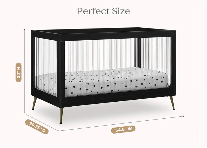 Delta Children Sloane Acrylic Convertible Crib W133130-1500 Ebony with Melted Bronze at Zubaidas Number 1 Baby Store in Pakistan