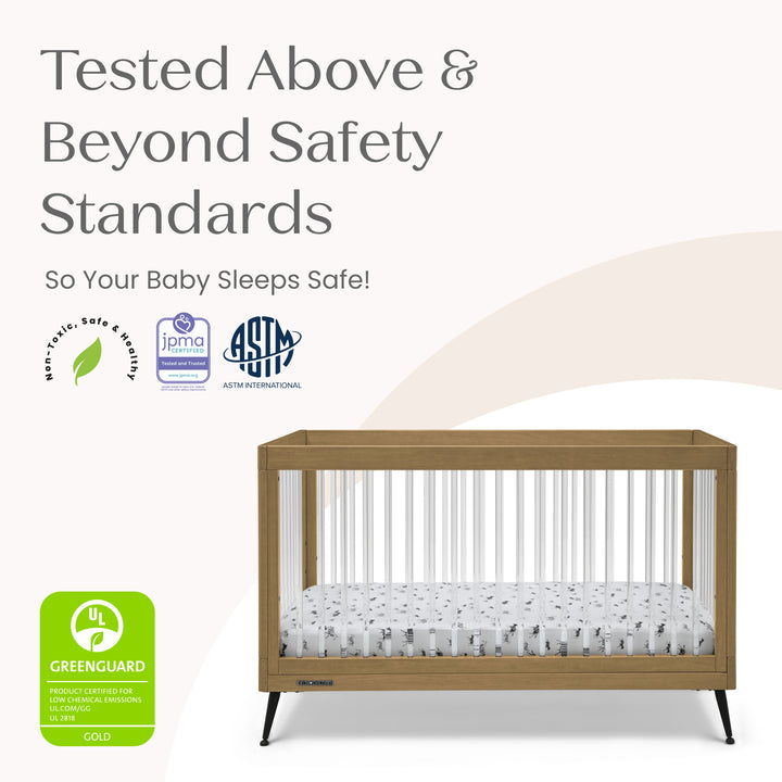 Delta Children Sloane Acrylic Convertible Crib W133130-786 Acorn with Matte Black at Zubaidas Official Pakistan