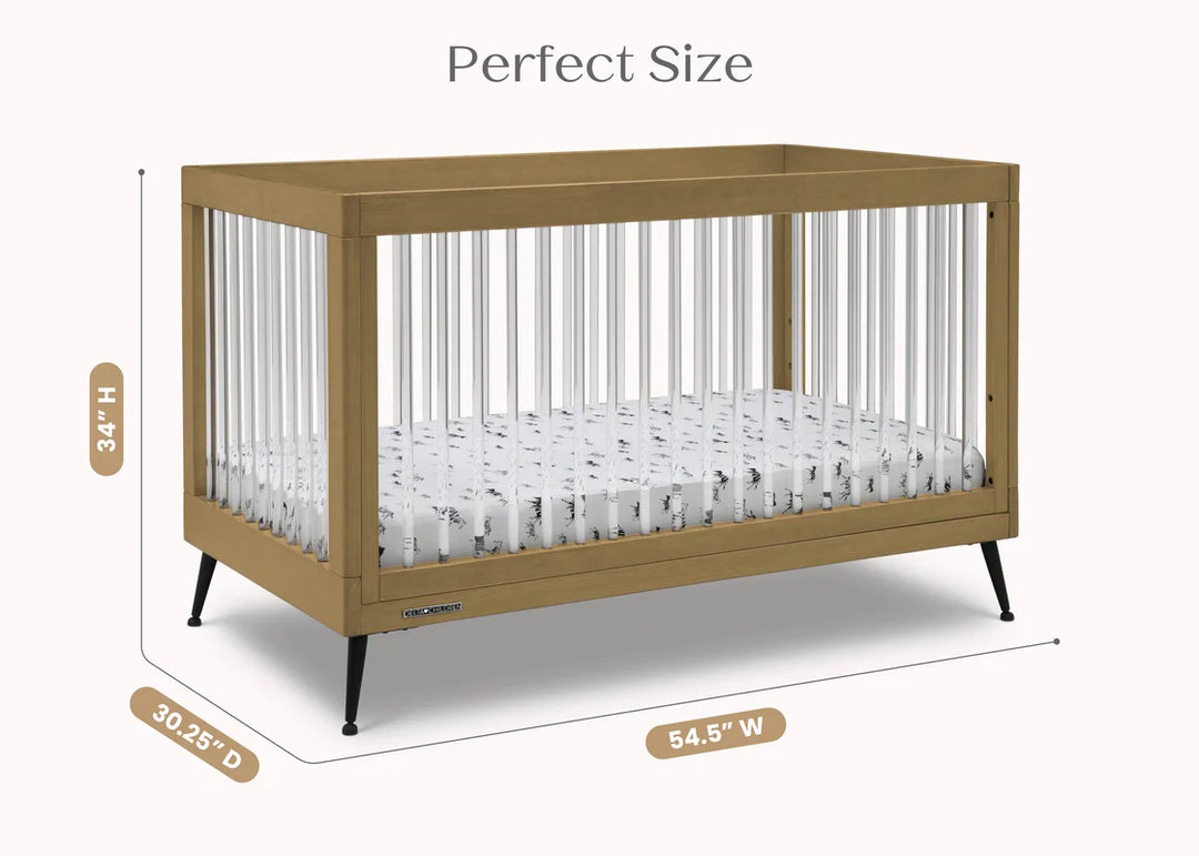Delta Children Sloane Acrylic Convertible Crib W133130-786 Acorn with Matte Black at Zubaidas Best Baby Store in Pakistan