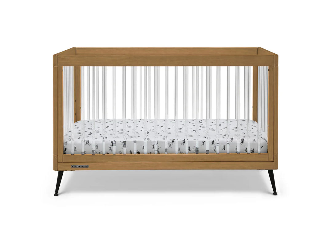 Delta Children Sloane Acrylic Convertible Crib W133130-786 Acorn with Matte Black at Zubaidas Best Baby Shop in Pakistan
