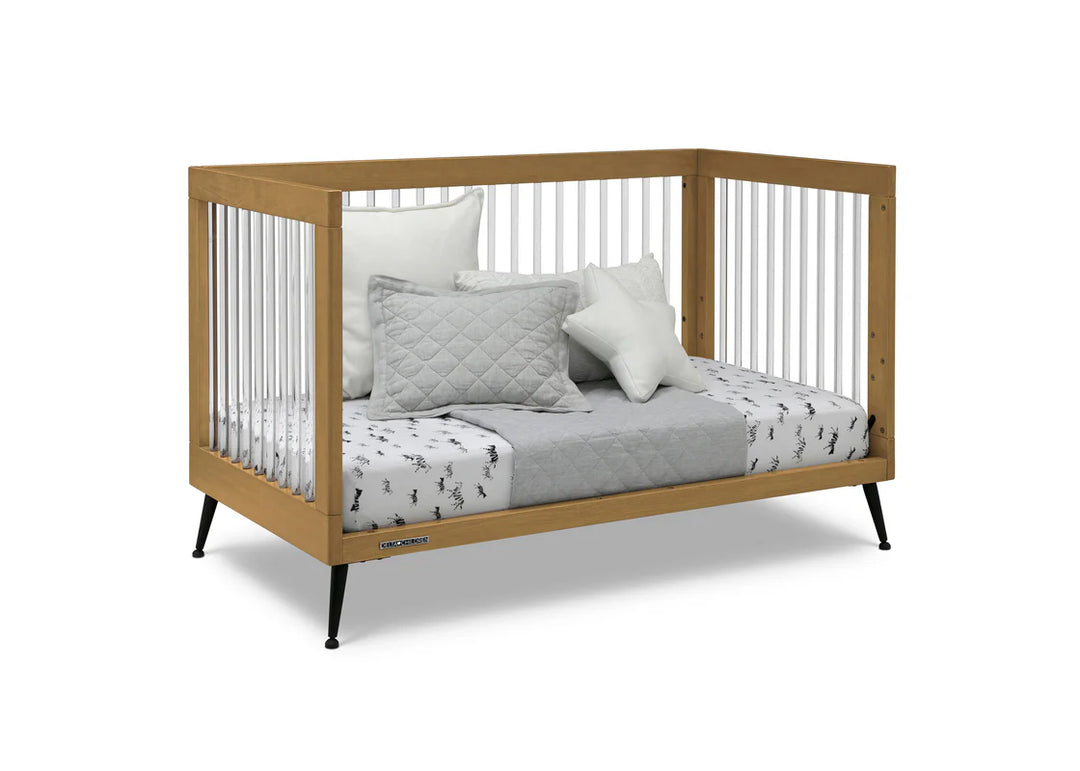 Delta Children Sloane Acrylic Convertible Crib W133130-786 Acorn with Matte Black at Zubaidas No 1 Baby Store in Pakistan