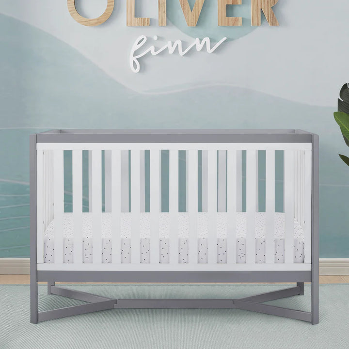 Delta Children Tribeca Convertible Crib 6792-027 White with Grey at Zubaidas Graco Babyshop Pakistan