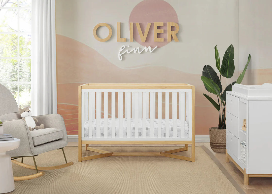 Delta Children Tribeca Convertible Crib 6792-123 Bianca White with Natural at Zubaidas Online Pakistan