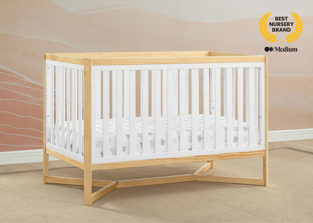 Delta Children Tribeca Convertible Crib 6792-123 Bianca White with Natural at Zubaidas Best Online Baby Store in Pakistan