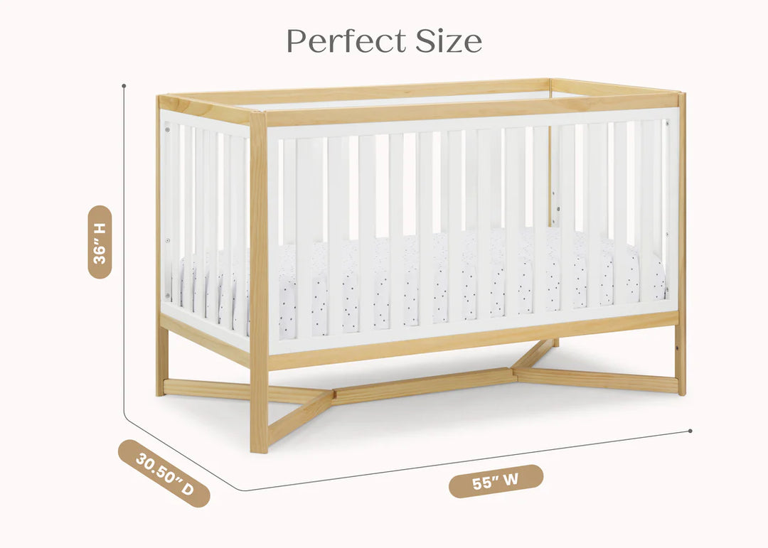 Delta Children Tribeca Convertible Crib 6792-123 Bianca White with Natural at Zubaidas Mothershop Pakistan