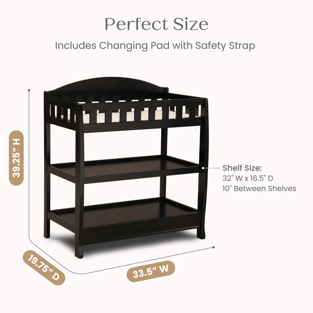 Delta Children Wilmington Changing Table 7530-0011 Ebony at Zubaidas Best Baby Store in Pakistan