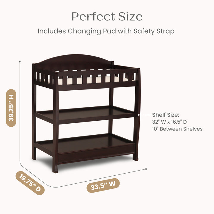 Delta Children Wilmington Changing Table 7530-207 Dark Chocolate at Zubaidas Best Baby Store in Pakistan