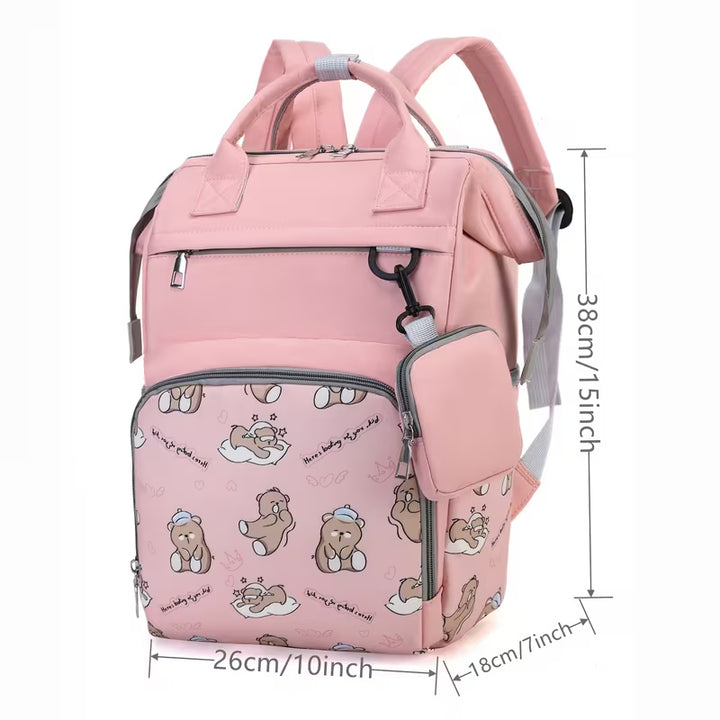 Diaper Bag Multi-Functional Teddy Bear Pink at Zubaidas Best Online Baby and Kids Store in Pakistan