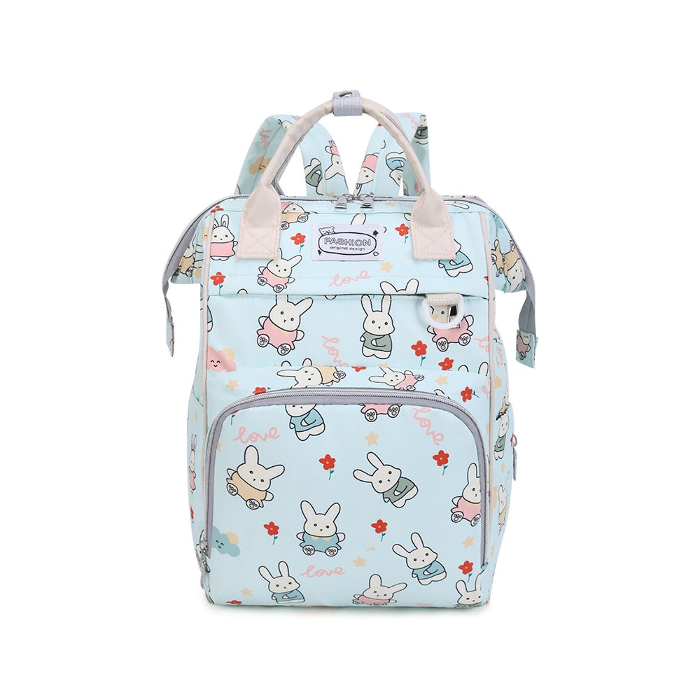 Diaper Bag Multi-Functional Backpack Printed Bunny Green at Zubaidas