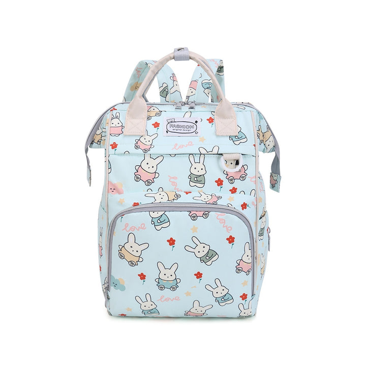 Diaper Bag Multi-Functional Backpack Printed Bunny Green at Zubaidas