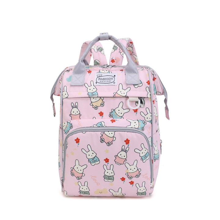 Diaper Backpack Multi-Functional Printed Bunny Pink at Zubaidas