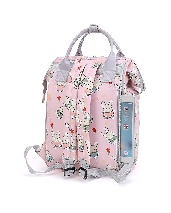 Diaper Backpack Multi-Functional Printed Bunny Pink at Zubaidas Official Pakistan
