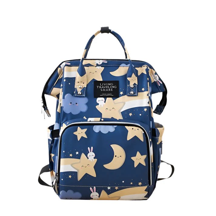 Diaper Bag Multi-Functional Printed Night Sky Navy Blue at Zubaidas