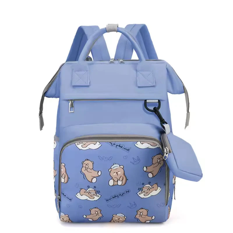 Diaper Bag Multi-Functional Teddy Bear Blue at Zubaidas