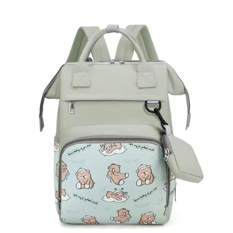 Diaper Bag Multi-Functional Teddy Bear Green at Zubaidas