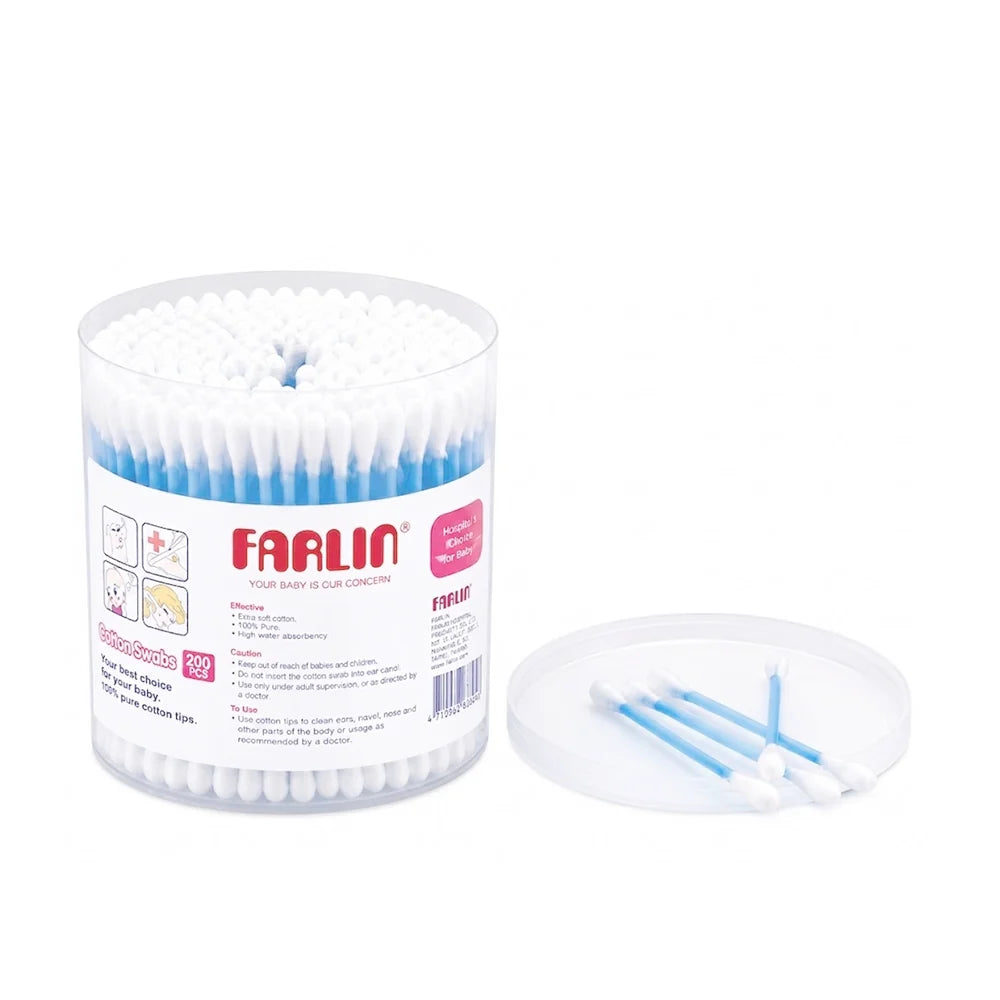 Farlin Cotton Buds 200 Pcs Blue BF-113-2 at Zubaidas Official Pakistan