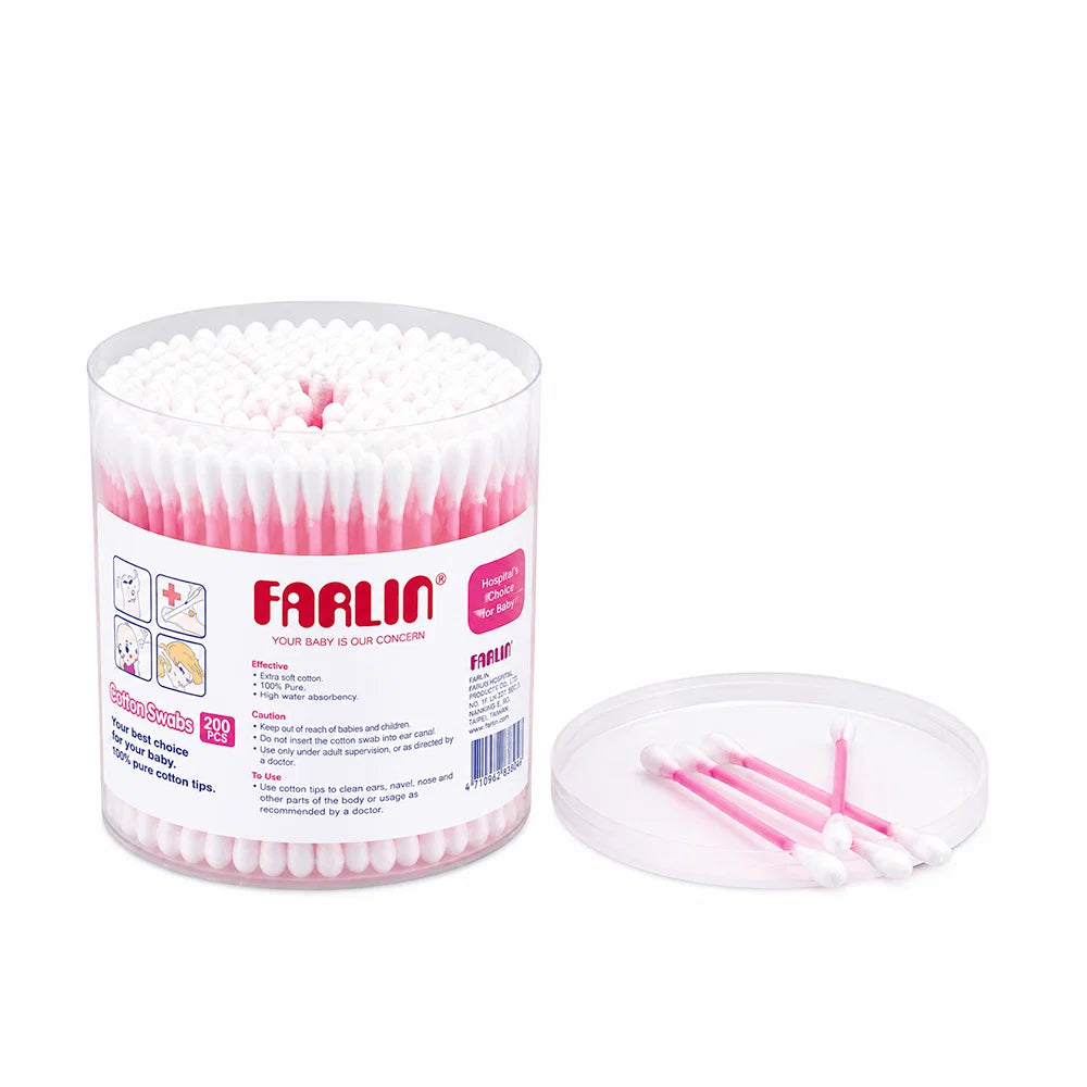 Farlin Cotton Buds 200 Pcs Pink BF-113-2 at Zubaidas Official Pakistan