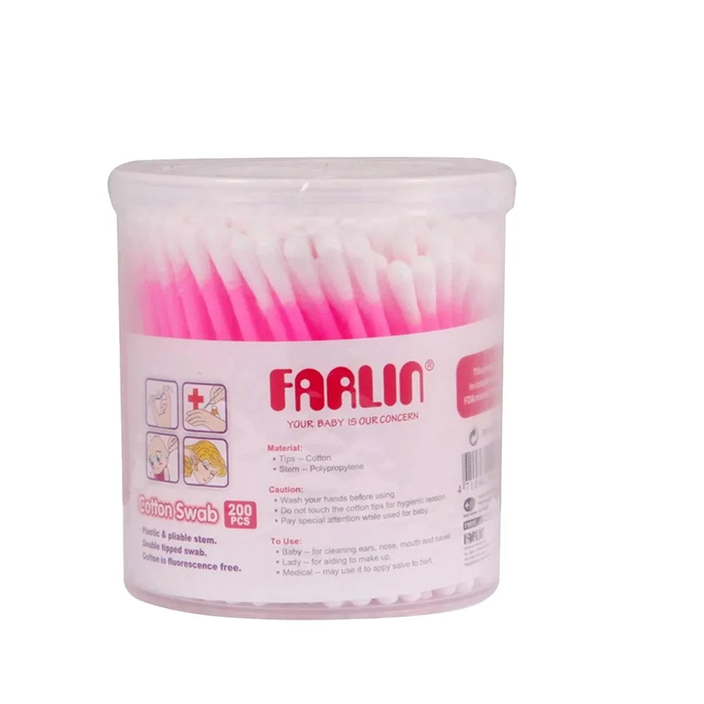 Farlin Cotton Buds 200 Pcs Pink BF-113-2 at Zubaidas