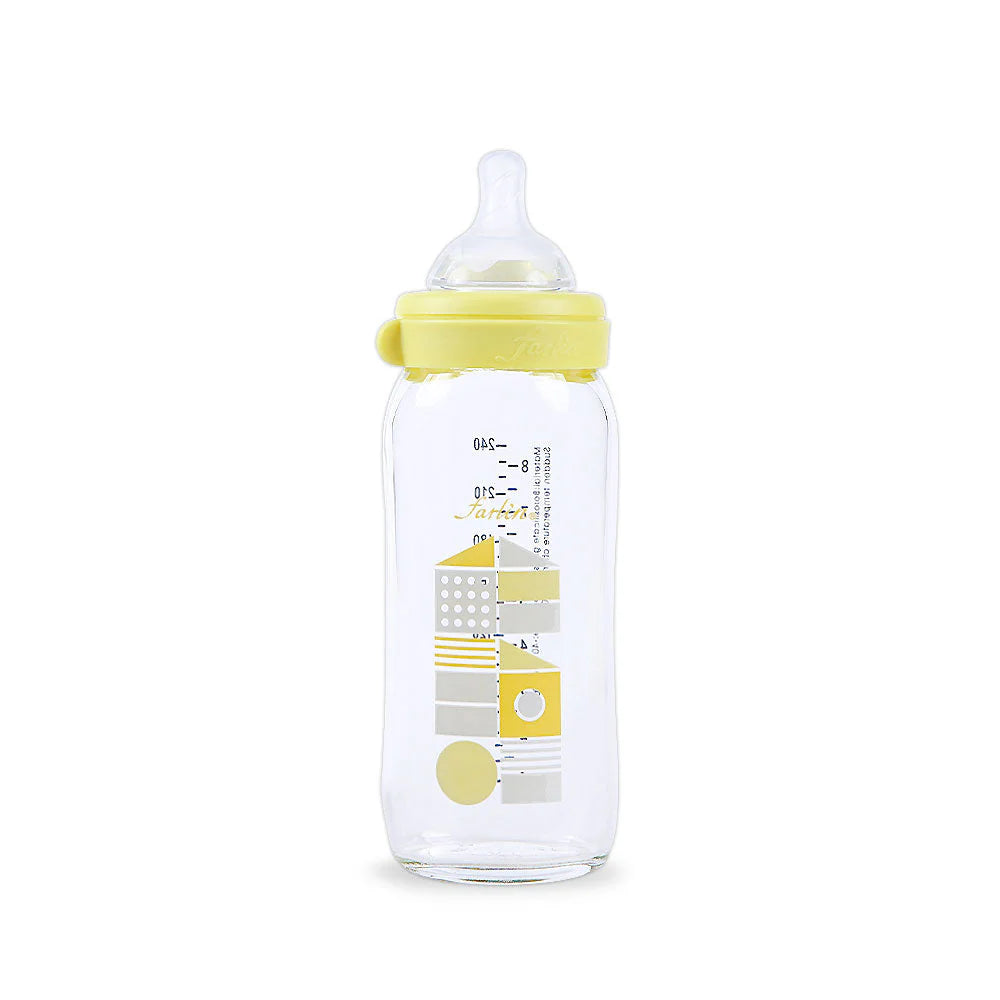 Farlin Wide Neck Glass Feeder 240ml Yellow AB-32012 at Zubaidas Official Pakistan