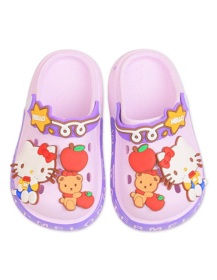 Girl Crocs with Hello Kitty and Teddy Bear Charms Purple at Zubaidas